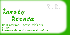karoly utrata business card